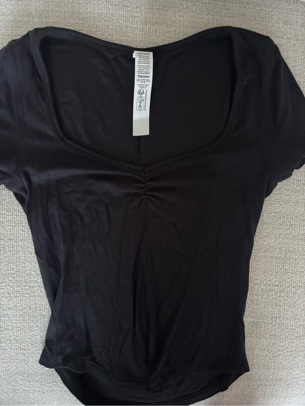 lululemon athletica Black Scoop Neck Short Sleeve Top